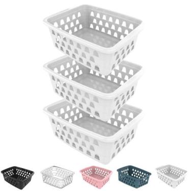 Imagem de Kit 3 Cesto Organizador Multiuso Decorativo Pequeno p/ Gaveta Armário 