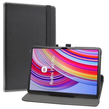 Imagem de LiuShan Capa Rotativa para Xiaomi Redmi Pad Pro/Xiaomi POCO PAD 12,1" Tablet, Folio com Suporte em Couro de PU, Preto