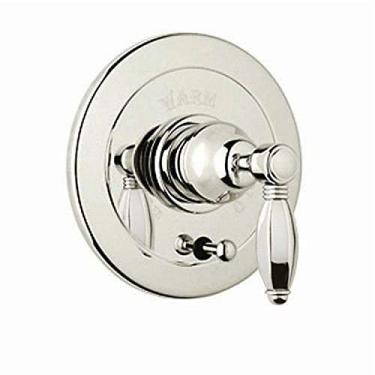 Imagem de Rohl A7400LHPN Kit Country Bath Trim Kit para equilíbrio de pressão com controle de volume integrado em níquel polido com alavanca de metal hexagonal e desviador