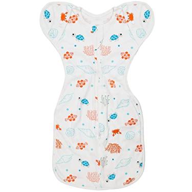 Imagem de ANYEDDE Saco de dormir de transição para bebês - cueiros para recém-nascidos, design removível com braços para cima, cobertores vestíveis grátis com zíper bidirecional, mundo subaquático (3 a 6 meses)