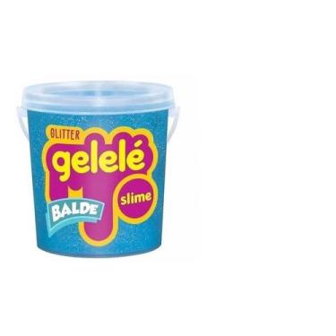 Imagem de Slime Gelelé Com Glitter Geleca Balde Brinquedo Azul 457g Várias Cores