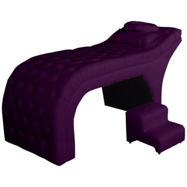 Imagem de Maca Isis Veludo Rose Com Escada Para Extensão De Cílios - Sv Decor, R