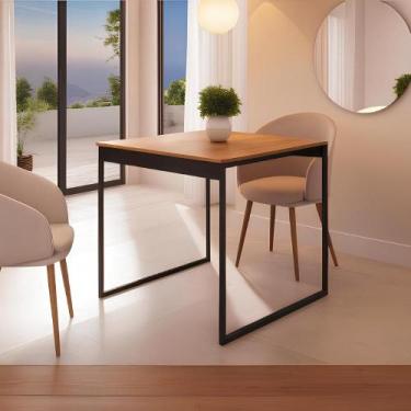 Imagem de Mesa Jantar Estilo Industrial 80cm x 80cm Quadrada de Cozinha e Sala M