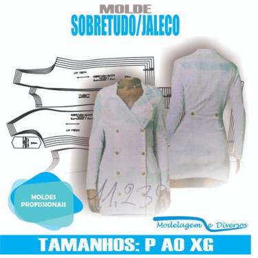 Imagem de Molde sobretudo/jaleco, modelagem&diversos, p-xg, correios