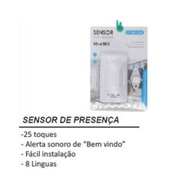 Imagem de Sensor Detector Presença Segurança Sonoro Voz Alerta - telinecitblue