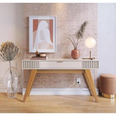 Imagem de Aparador para Sala de Estar Riviera 1 Gaveta e Pés Madeira Off White -