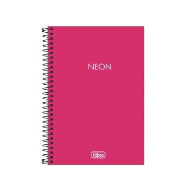 Imagem de Caderno Espiral Capa Plástica ¼ - 80 Folhas - Neon Pink - Tilibra Unica