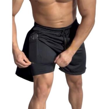 Imagem de Short Duplo Masculino Academia Treino Corrida Fitness - WM, M, Masculi