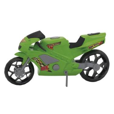 Imagem de Super Moto Esportiva Verde Brinquedo Design Realista Criança - BS TOYS