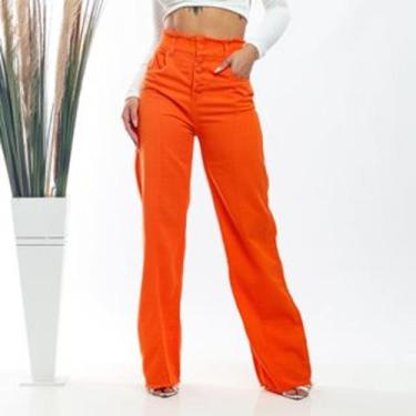 Imagem de Calça Jeans Desfiada 8405 - Doutoras Modas , Laranja, P