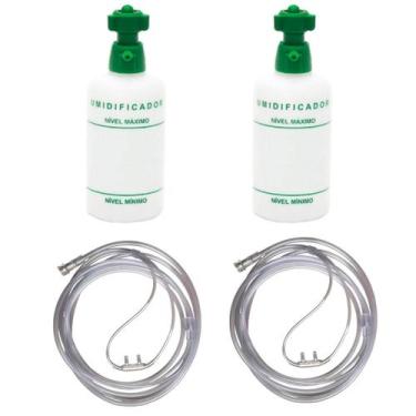 Imagem de 2x2 kit Copo Umidificador cânula de Silicone Medicinal salter labs cil