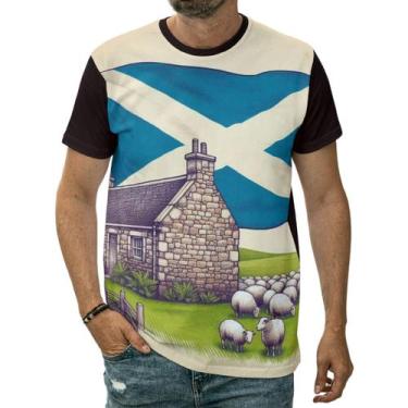 Imagem de Camiseta Bandeira Da Escócia Cabana De Pedra Campo País - Darkwood, 4 