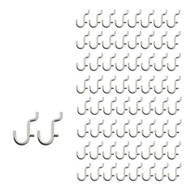 Imagem de i-FKM 100 peças de acessórios de gancho de metal para quadro de pinos em J para exibição de parede para organizador de joias, ferramentas de pendurar
