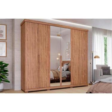 Imagem de Guarda Roupa 6 Portas e 6 Gavetas c/ Espelho Guarapari Avelã - Panan