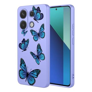 Imagem de HTXWXJC Capa de telefone para Redmi Note 13 Pro 4G, capa Poco M6 Pro 4G, à prova de choque, flexível, amortecedor, capa macia de TPU com estampa de borboleta, capa de telefone para Xiaomi Redmi Note