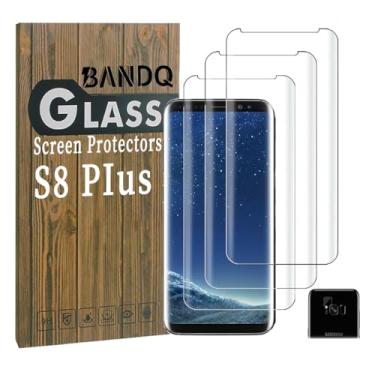 Imagem de Pacote com 3 protetores de tela para Samsung Galaxy S8 Plus 【pacote com 3+1】1 pacote com protetor de lente de câmera, protetor de tela de vidro temperado HD resistente a arranhões 9H para Galaxy S8