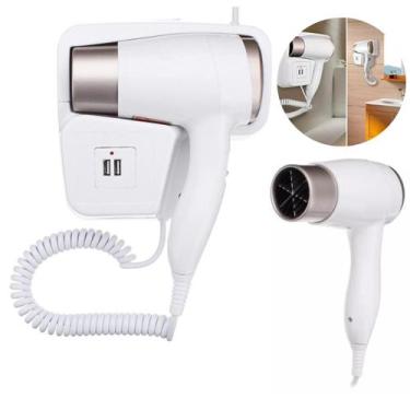 Imagem de Secador 110V de Parede Branco Compacto com Função Quente e Frio para P