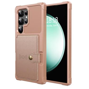 Imagem de Capa militar para Samsung Galaxy S25 Ultra/S25 Plus/S25, compartimento traseiro para cartão, capa de proteção antiqueda, suporta sucção magnética de veículos, rosa, S25