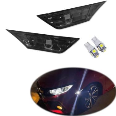 Imagem de Lâmpada de LED âmbar GTINTHBOX para para-choque dianteiro lateral marcador conjunto de luz adequado para Honda Civic Sedan Coupe Hatchback 2016-2018GTINTHEBOX GT-M02-074BW