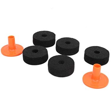 Imagem de Drum Felt Pad Kit Use Acessórios de Prato Anti -fricção para Tambor, Preto Laranja Vermelho (40mm (WC76))