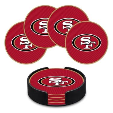 Imagem de Rico Industries NFL Football San Francisco 49ers Classic Favorites: Conjunto de porta-copos de PVC (pacote com 4)