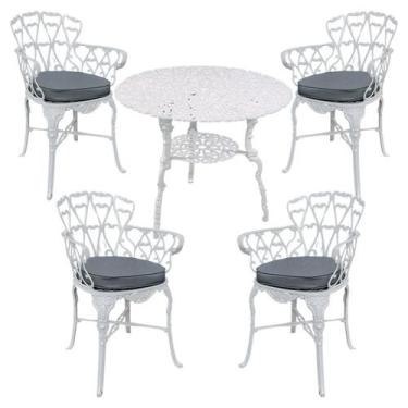 Imagem de Jogo Viena 4 Cadeiras Almofada Várias Cores Jardim Piscina - Nossa Kas