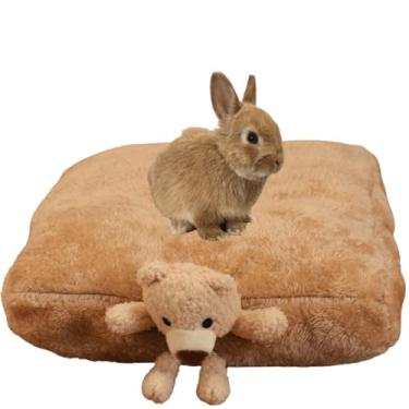 Imagem de Cama de coelho, esconderijo de coelho, grande, macio e confortável, tapete de cama aconchegante para gaiola de esconderijo quente para porquinho-da-índia (urso, grande)