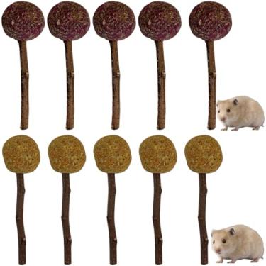 Imagem de 10 peças acessório de chinchila molar porquinho-da-índia brinquedos para mastigar hamster mordida acessórios para comprimidos mastigáveis interessante coelho mastigar palitos de madeira