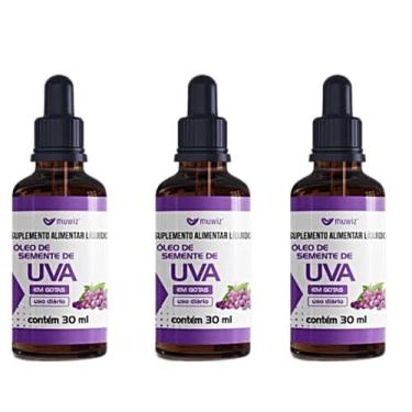 Imagem de Kit 3 Óleo De Semente De Uva 30ml - Muwiz