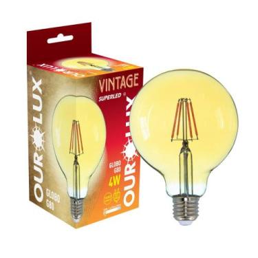 Imagem de Lâmpada Retrô Decorativa Vintage G80 Filamento Carbono 4W 2400K Branco