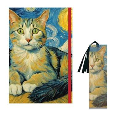 Imagem de Caderno Gatos Van Gogh 02 – Capa Flexível A5 (50 Folhas) + Marcador de Página
