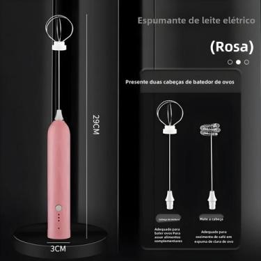 Imagem de Batedor Automático de Leite Elétrico Sem Fio - Dupla Cabeça para Café 