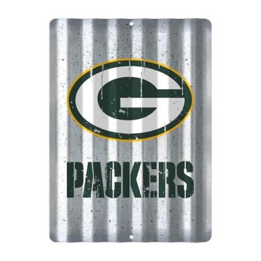Imagem de Rico Industries Placa de telhado de metal de latão NFL Football Green Bay Packers 30,5 x 40,6 cm