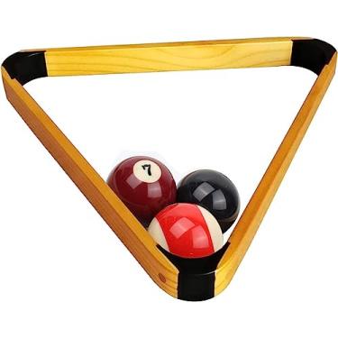 Imagem de Triângulo de madeira para sinuca, tripé de bilhar, suporte de bola de balanço com bordas arredondadas reforçadas, moldura de bola triangular - acessórios para mesa de bilhar