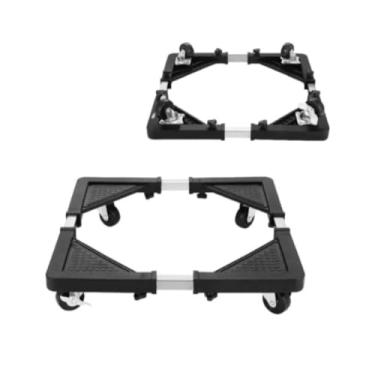 Imagem de Suporte Geladeira/Maquina De Lavar e Fogão Inox Com Rodinhas Grande(Suporte Grande)