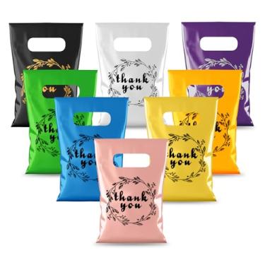 Imagem de HMDZMR Sacos pequenos de festa de plástico, sacos de mercadorias de agradecimento, 80 peças de sacolas de presente pequenas para festa de aniversário, loja de presentes, bolsa de varejo, Halloween