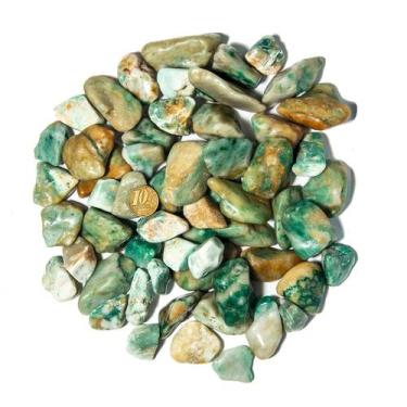 Imagem de 1kg Jadeita Verde Rolado Pedra Natural M 20 a 35mm Tipo B - Cristaisde