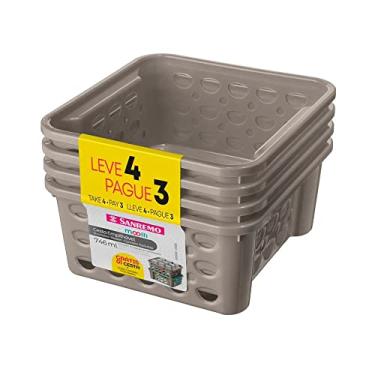 Imagem de Sanremo - Cesto Organizador Plástico Empilhável de 746ml, Embalagem Econômica Leve 4 Pague 3, Linha Moolti