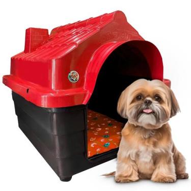 Imagem de Casinha Casa Plástica Cachorro Caes Número 2 Mec + Colchão - Mec Pet, 