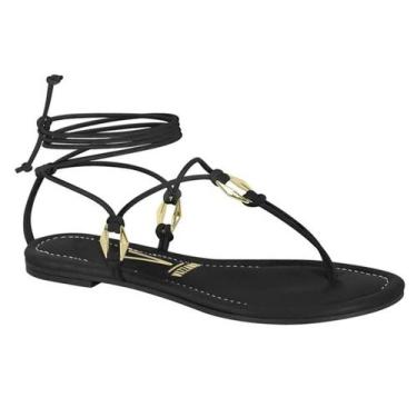 Imagem de Sandália Rasteira Vizzano De Amarração Original lancamento, Preto, 38