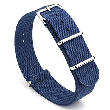 Imagem de WOUKUP Pulseira de relógio masculina premium de nylon com nervuras balísticas militares de 18 mm, 19 mm, 20 mm, 22 mm