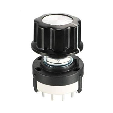 Imagem de uxcell Seletor de interruptor rotativo 1P12T 1 polo, 12 arremessos, 1 deck, com botão de plástico