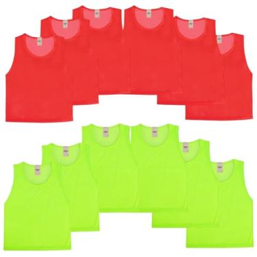 Imagem de imflyker Camisas Scrimmage Pinnies Coletes Pinnies para Jovens Adultos Esportes Basquete, Futebol, Futebol Americano, Voleibol (6 Vermelho + 6 Verde)