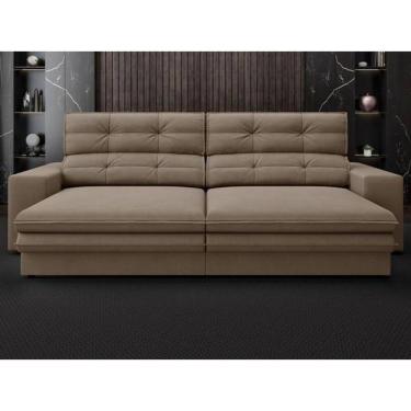Imagem de Sofá Pegasus 2,50m Assento Retrátil e Reclinável Velosuede - NETSOFAS