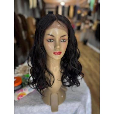 Imagem de Front lace peruca preta castanho curta babyhair lisa ondulada - JU, CA
