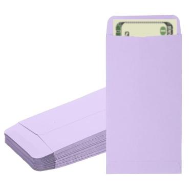 Imagem de PATIKIL Envelope para dinheiro, pacote com 50 envelopes de dinheiro de 16,5 cm x 8,9 cm, sacos para dinheiro, carta de desafio de economia de orçamento, para presente, moedas, cheques, bilhetes, joias