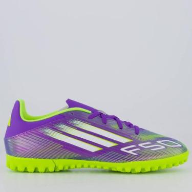 Imagem de Chuteira Adidas F50 Club Society Roxa e Verde, 40