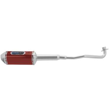 Imagem de Escape Moto Pro Tork Mini 3 Compatível Com BIZ 125 2005 a 2008, VERMEL