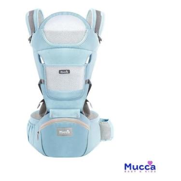 Imagem de Canguru Elegance 7 Posições Azul Claro Mucca Ergonômico Para Passeio c