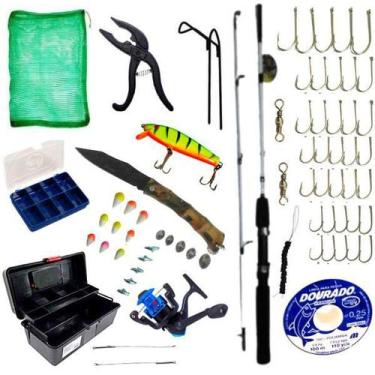 Imagem de Caixa Pescaria Kit Completo Vara Molinete Vários Itens - Sekyped